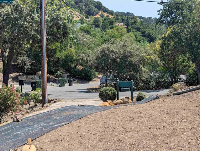 a view of a city with lush green forest