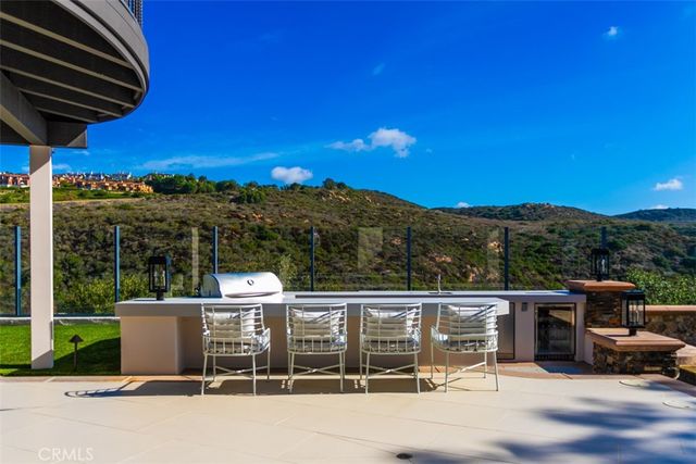 a view of a terrace with a bench