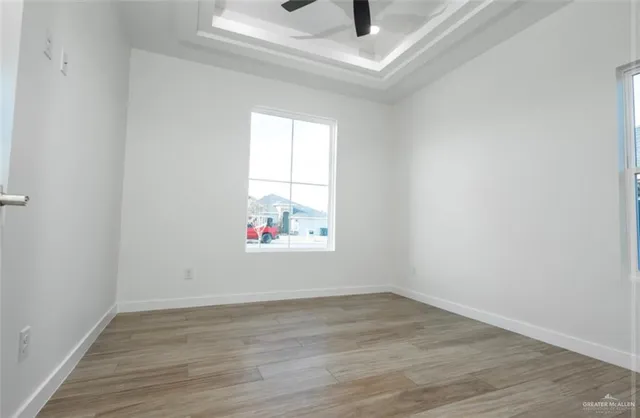 a view of an empty walk in closet
