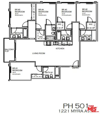 $6,295 | 1221 Myra Avenue, Unit PH501, Los Angeles, CA 90029