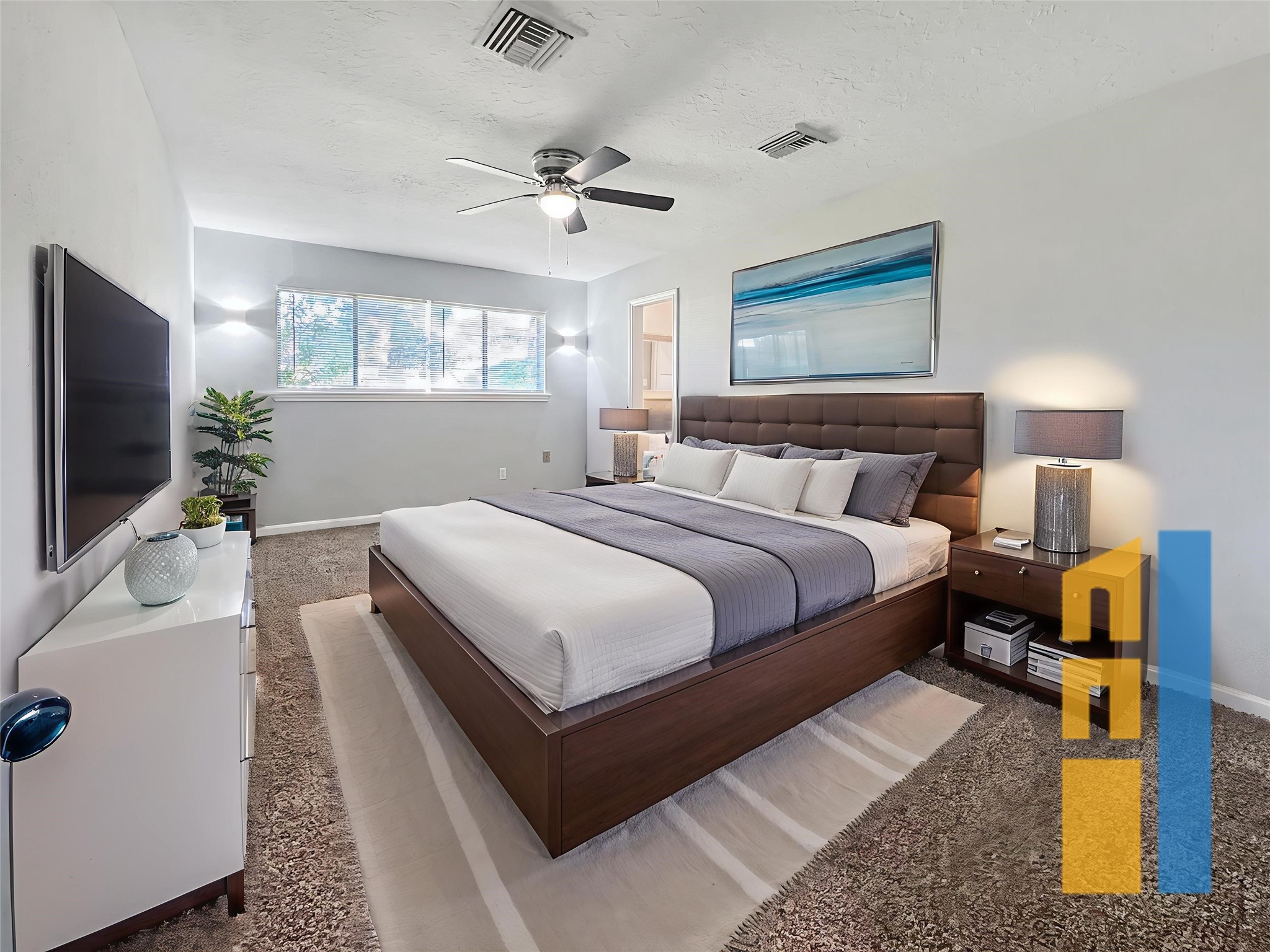 9206 Sharpview Drive Houston, TX 77036 - Photo 3 of 27 Virtually Staged Primary Bedroom