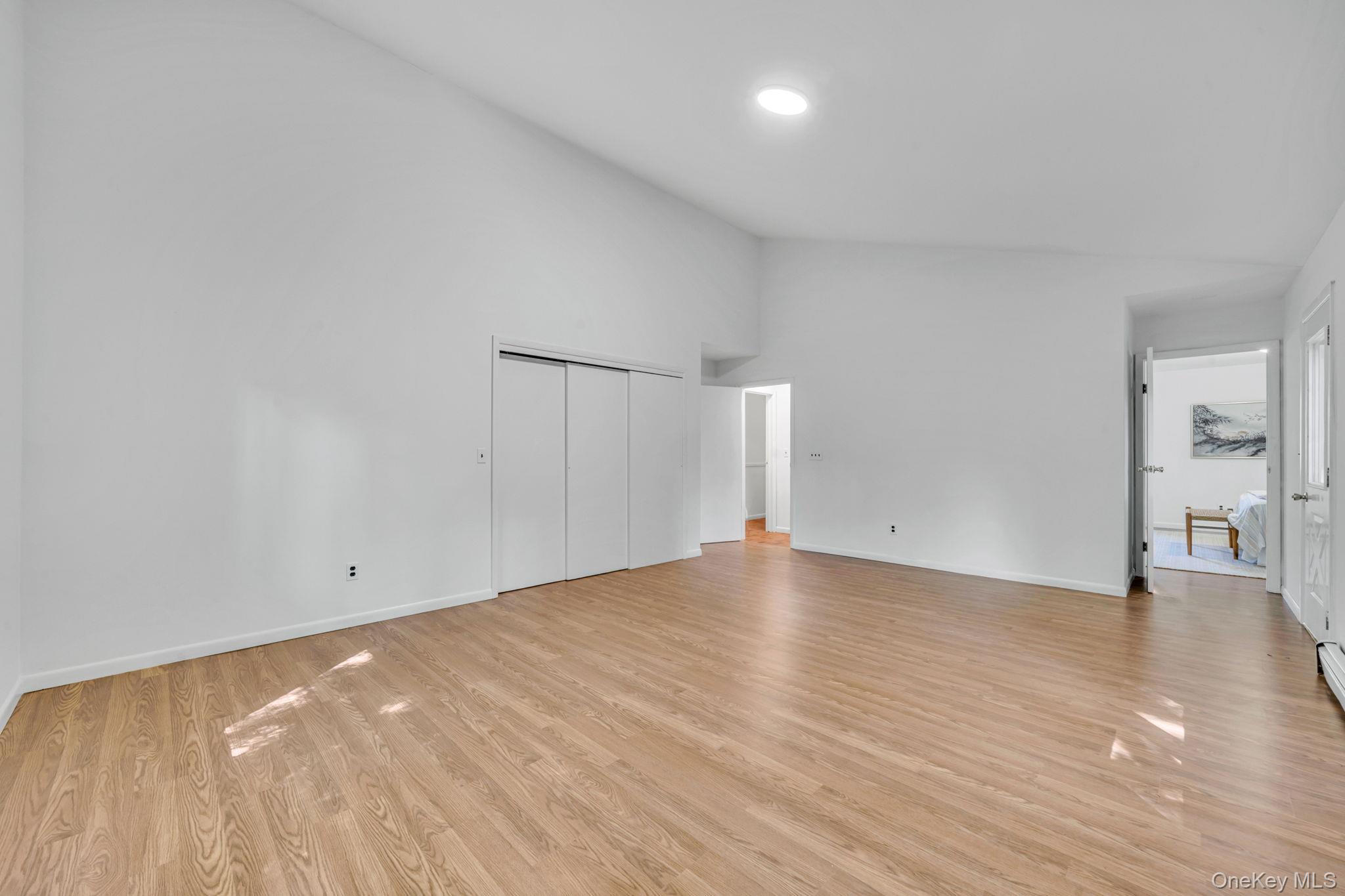 60 Hawthorne Road Rocky Point, NY 11778 - Photo 9 of 23 Unfurnished bedroom with light wood-type flooring, high vaulted ceiling, and a closet