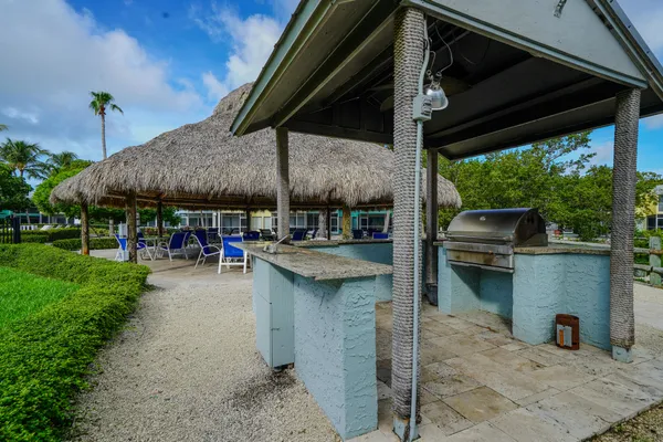 a view of outdoor space yard deck patio and outdoor kitchen