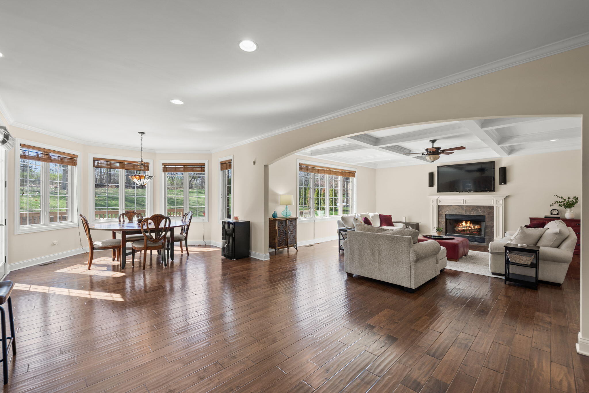 9080 Winding Trail St. John, IN 46373 - Photo 14 of 34 a living room with fireplace furniture and a wooden floor