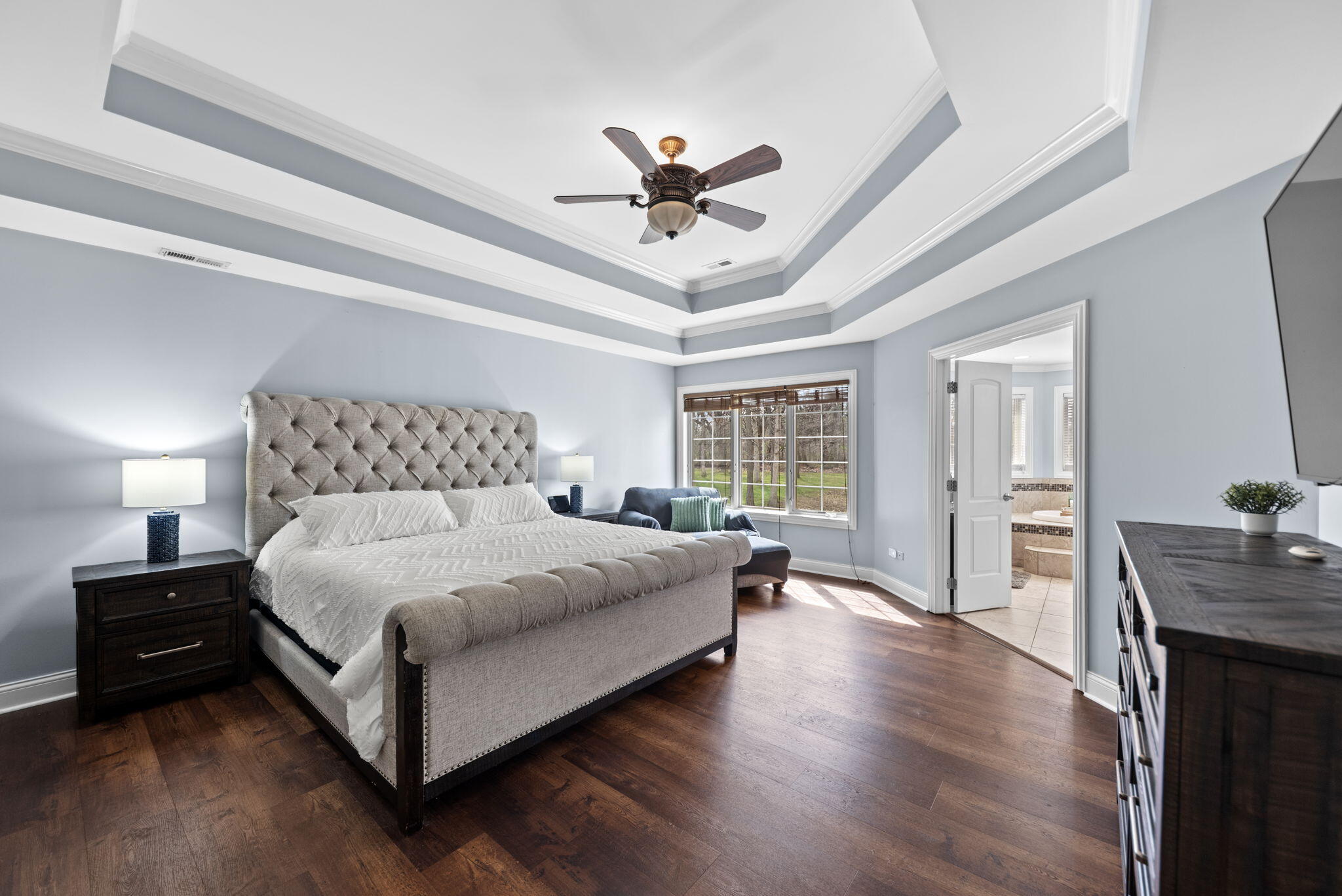9080 Winding Trail St. John, IN 46373 - Photo 20 of 34 a bedroom with bed and wooden floor