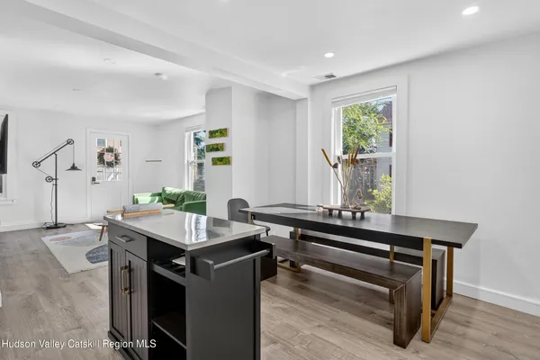 a view of a kitchen counter top space