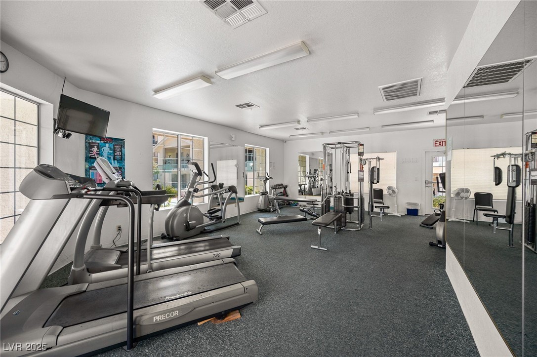 3550 Bay Sands Drive, Unit 1050 Laughlin, NV 89029 - Photo 52 of 71 Community Clubhouse Gym featuring a textured ceiling