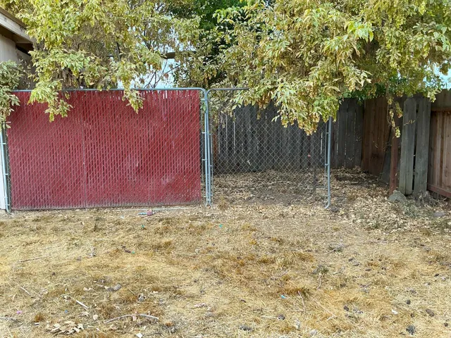 a backyard of a house