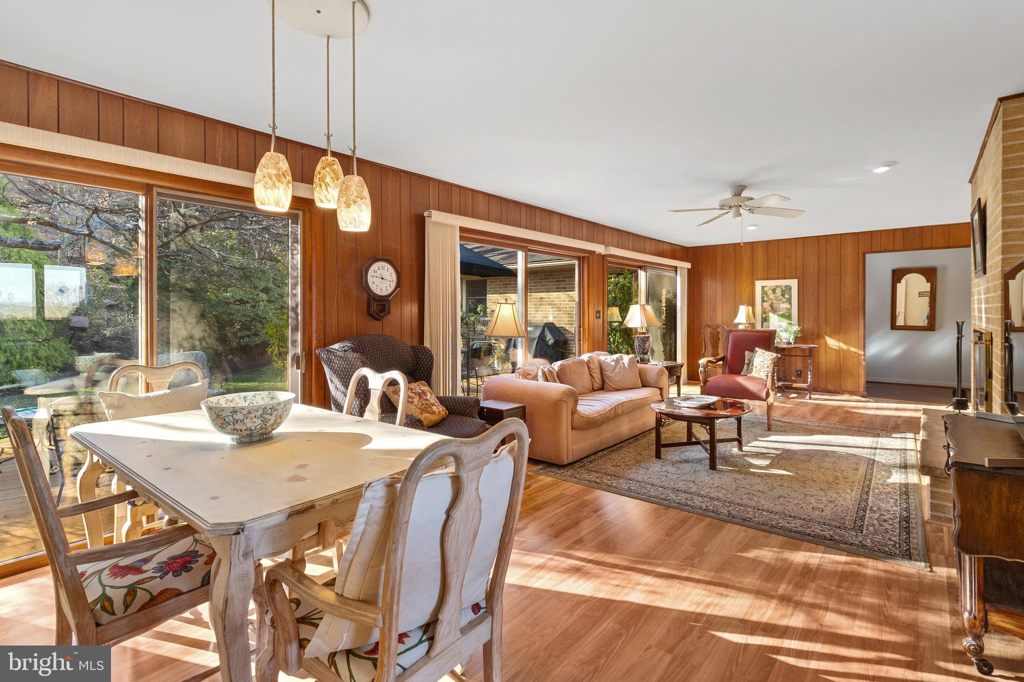 Sunny family room off of kitchen.