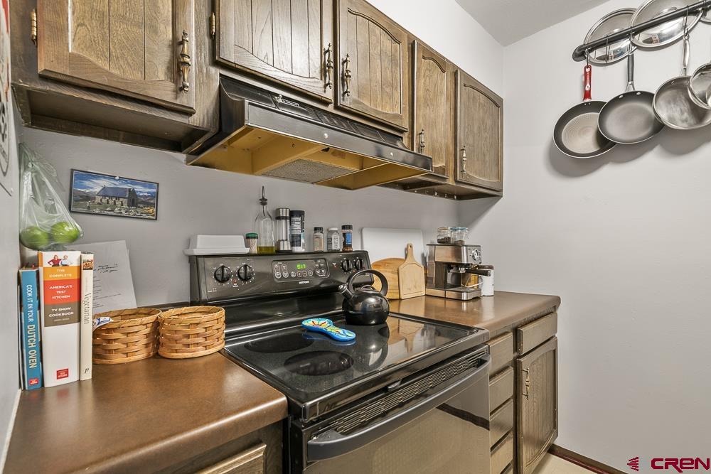 34237 Highway 550, Unit 18 Durango, CO 81301 - Photo 12 of 21 a kitchen with a stove a sink and cabinets