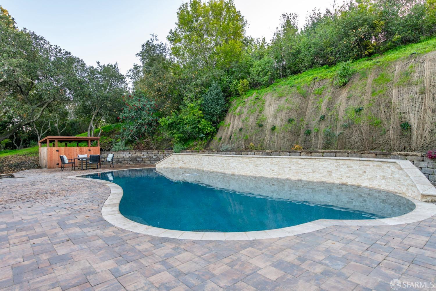 155 Brookwood Road Woodside, CA 94062 - Photo 41 of 60 a view of a swimming pool with a yard