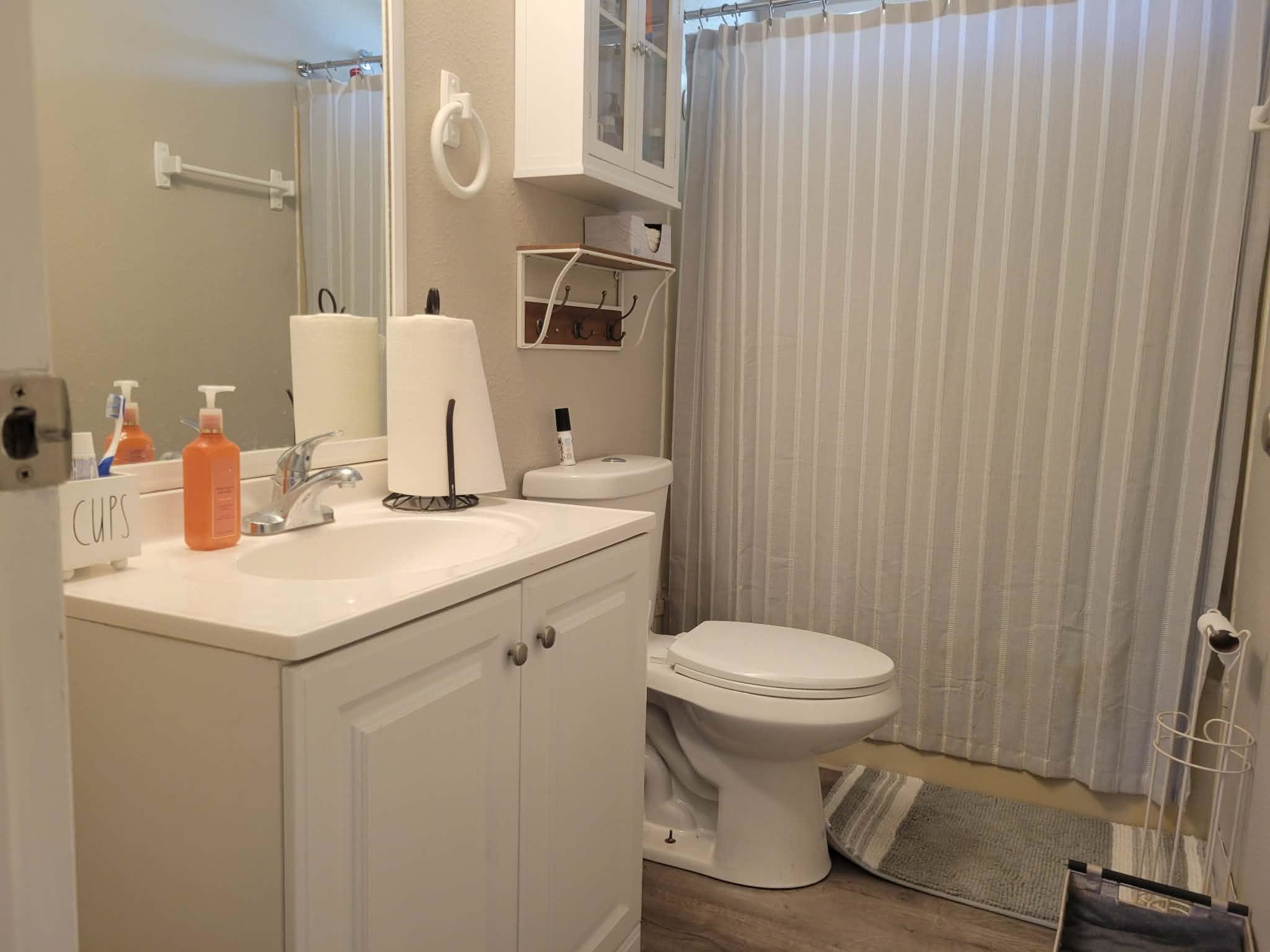 493 Mule Deer Road Coleville, CA 96107 - Photo 20 of 39 a bathroom with a sink a toilet and a mirror