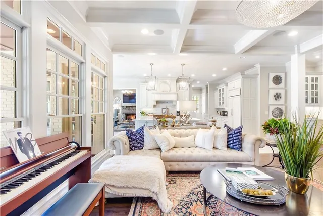 a bathroom with a double vanity sink and mirror