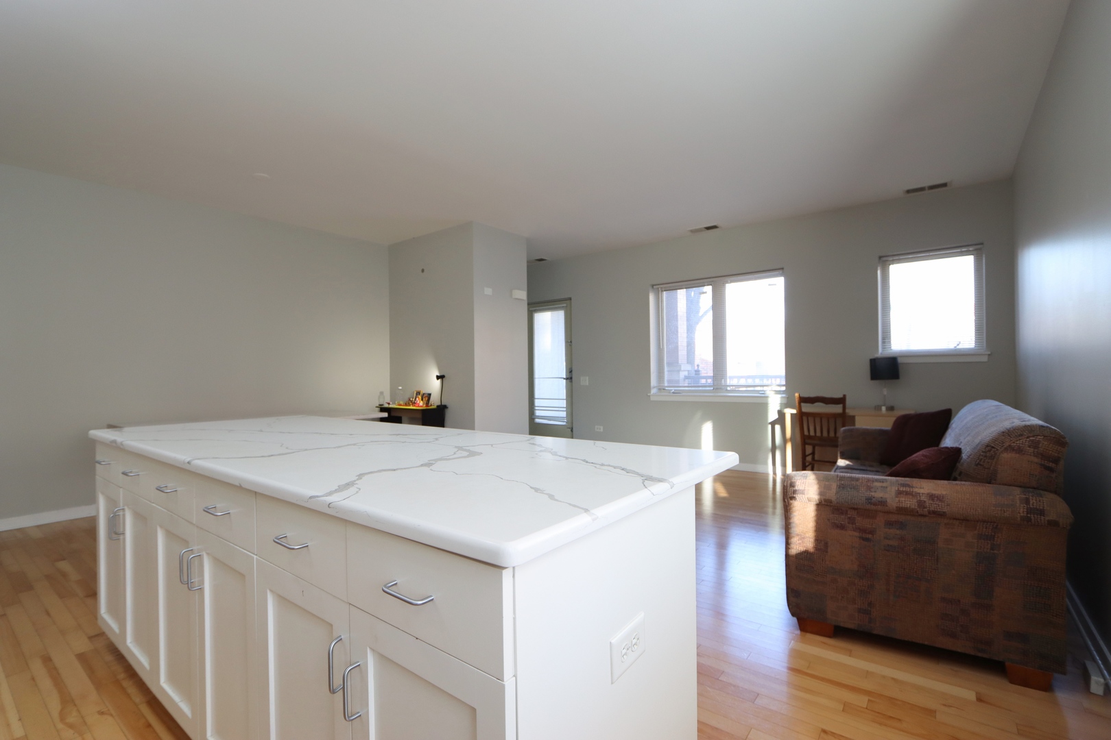 914 South Racine Avenue, Unit 101 Chicago, IL 60607 - Photo 8 of 17 a living room with furniture and wooden floor