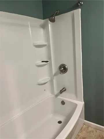 a bathroom with a tub