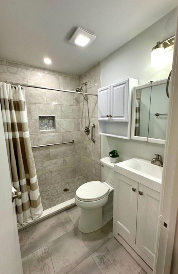 3515 Central Road, Unit 103 Glenview, IL 60025 - Photo 12 of 27 a bathroom with a sink toilet and shower