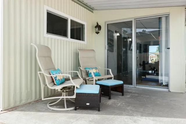 a outdoor space with furniture