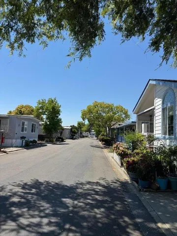 a view of street with houses