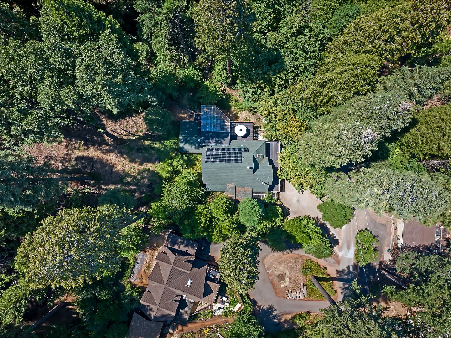 6224 Drop Off Road Pollock Pines, CA 95726 - Photo 36 of 46 an aerial view of a house with outdoor space and trees all around