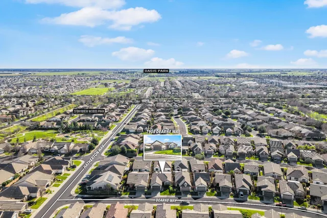 an aerial view of multiple house