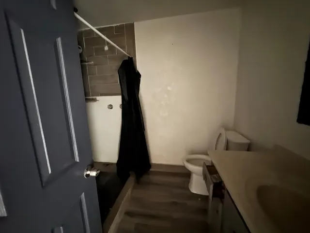 a bathroom with a sink and toilet