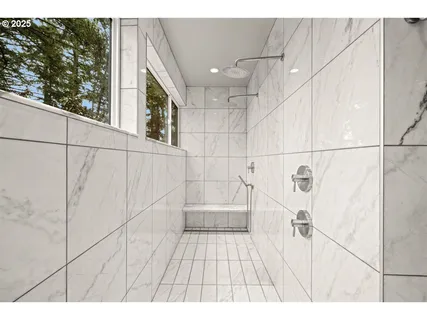 a bathroom with a sink and a shower