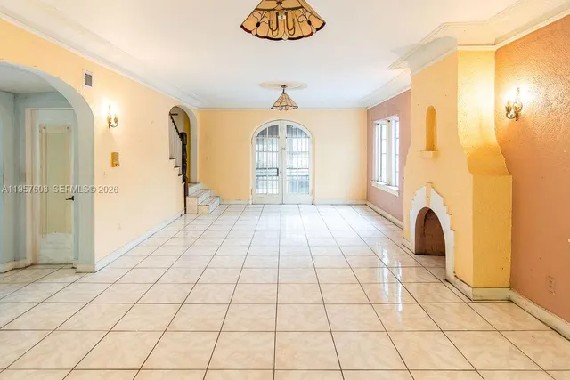 a view of a hallway with entryway