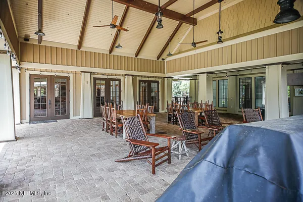a view of a dinning room with furniture