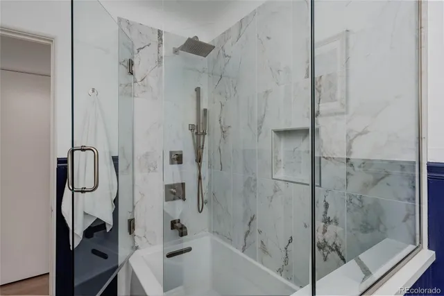 a bathroom with a shower