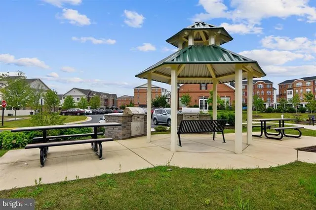 a view of a park with slide