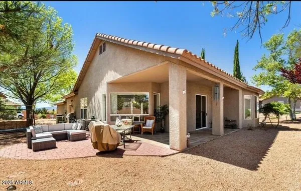 a view of a house with a patio