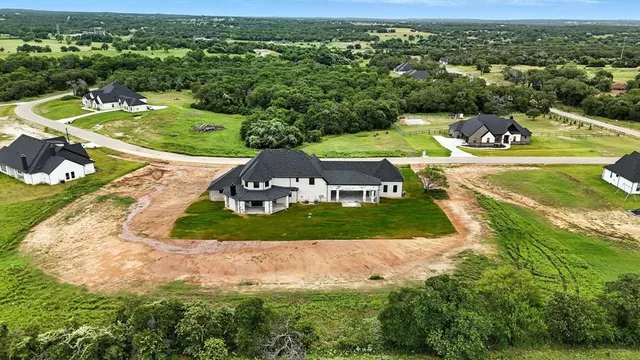 an aerial view of a house