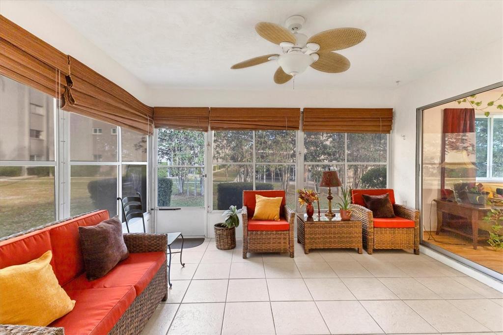 3947 Panola Lane, Unit 180 Sarasota, FL 34232 - Photo 27 of 49 a outdoor living space with furniture and garden view