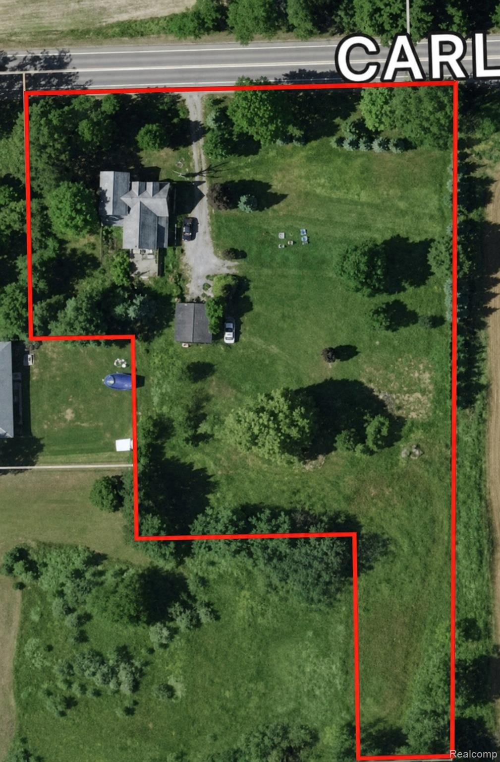 14677 West Carleton Road Hudson, MI 49247 - Photo 1 of 5 Aerial Property Map. Displaying the property boundaries and structures from an overhead perspective