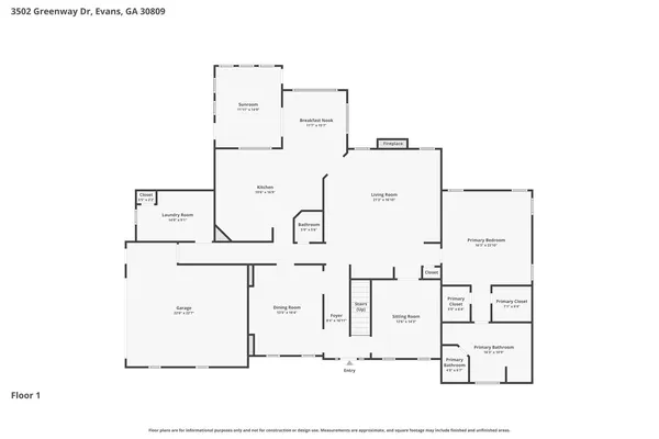 $695,000 | 3502 Greenway Drive, Evans, GA 30809