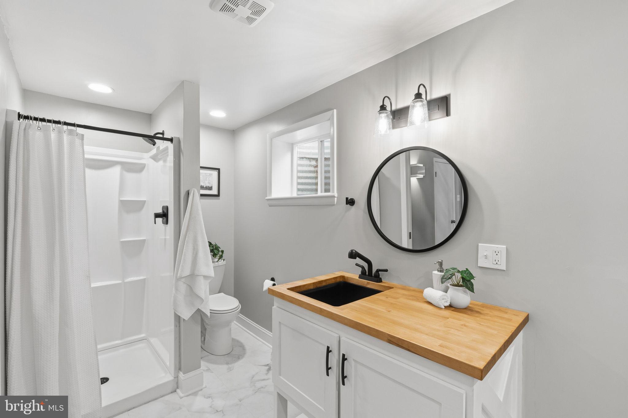 4231 Bartholows Road Mount Airy, MD 21771 - Photo 30 of 53 a bathroom with a sink a toilet and a mirror