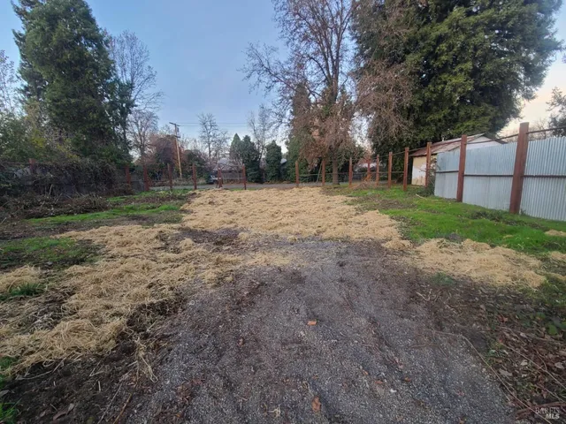 a view of backyard with green space