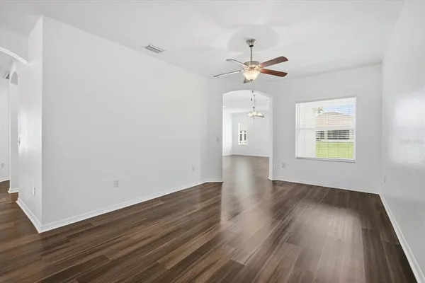 a large kitchen with cabinets