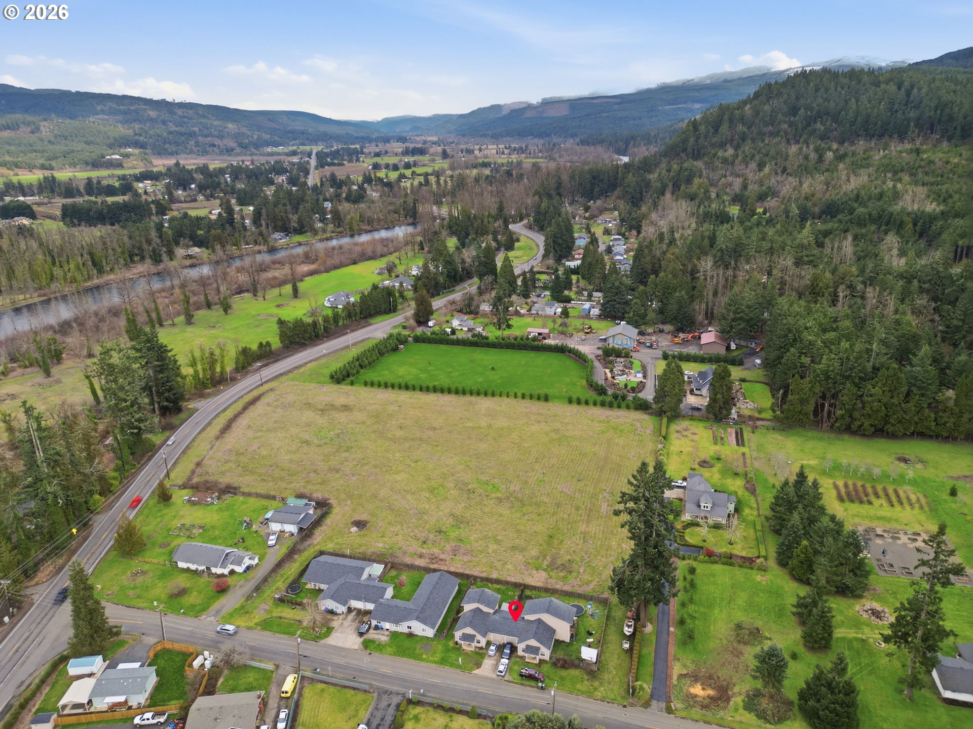 87851 Cedar Flat Road Springfield, OR 97478 - Photo 19 of 23 an aerial view of a house with a garden