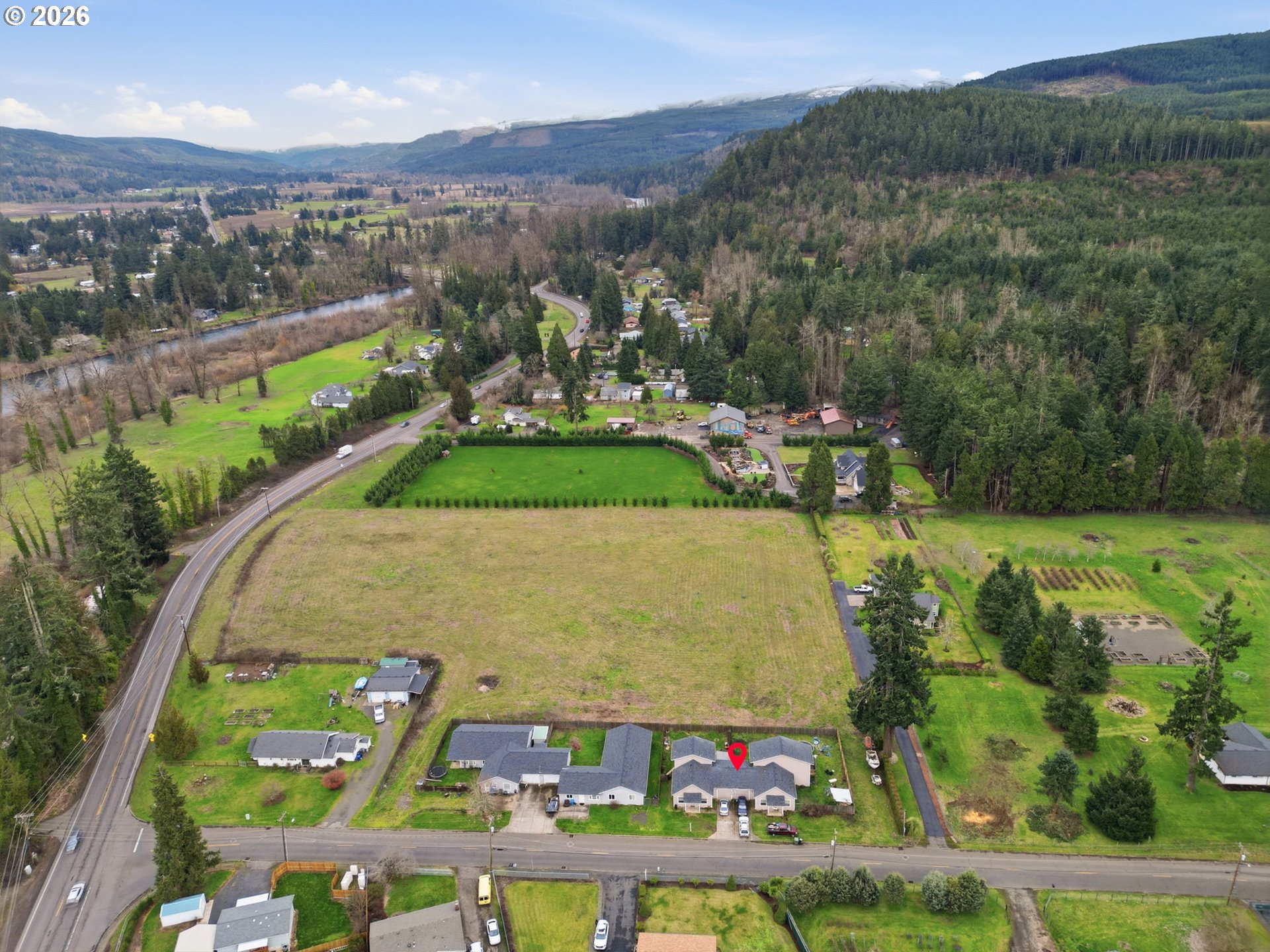87851 Cedar Flat Road Springfield, OR 97478 - Photo 20 of 23 an aerial view of a house with a garden
