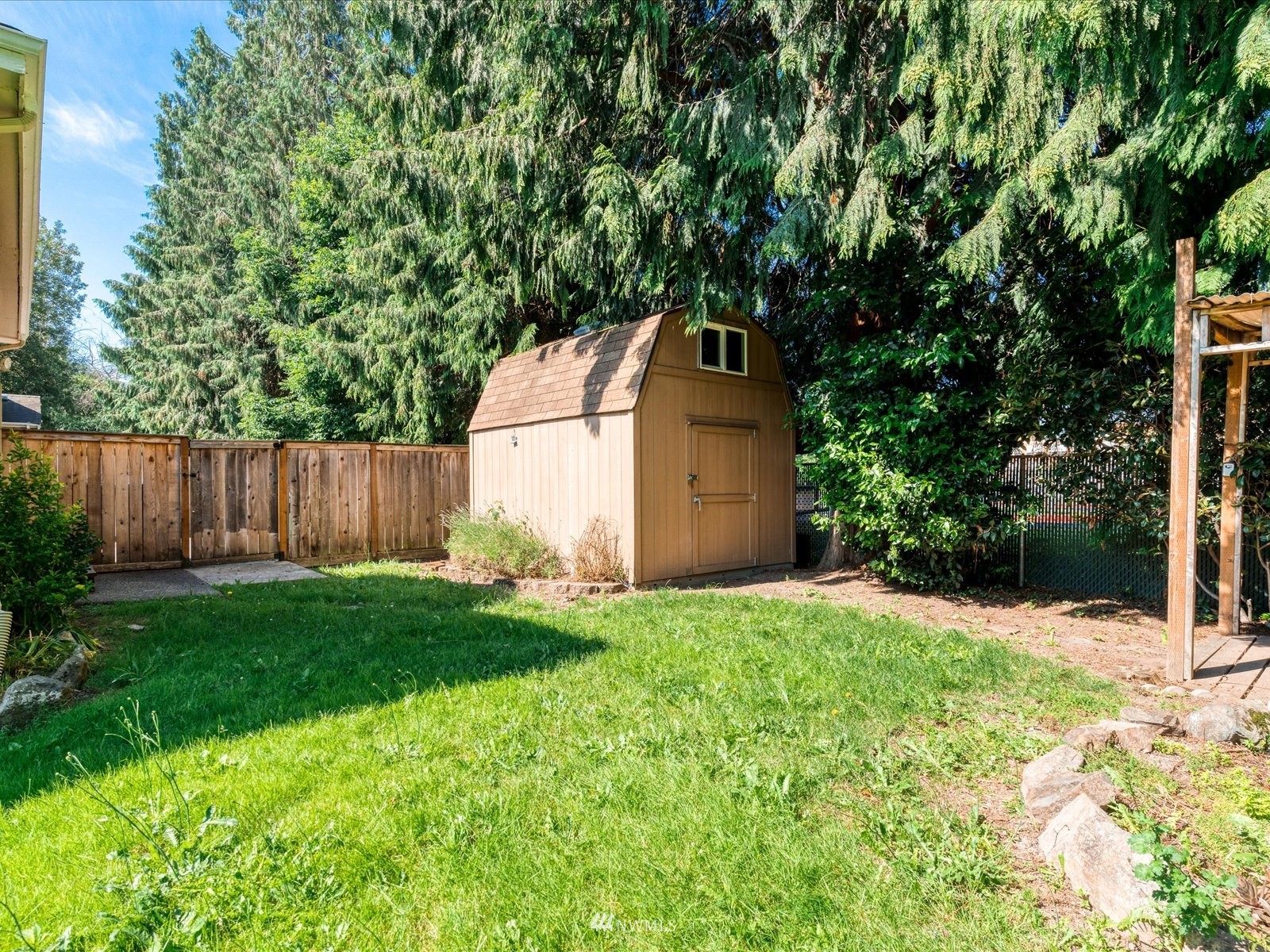 97 Logan Avenue South Renton, WA 98057 - Photo 26 of 32 a backyard of a house with plants and large tree