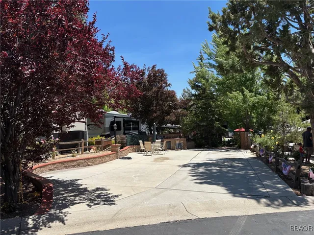 a outdoor space with lots of trees