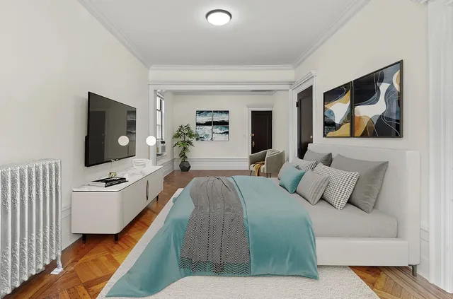 a living room with furniture and a couch