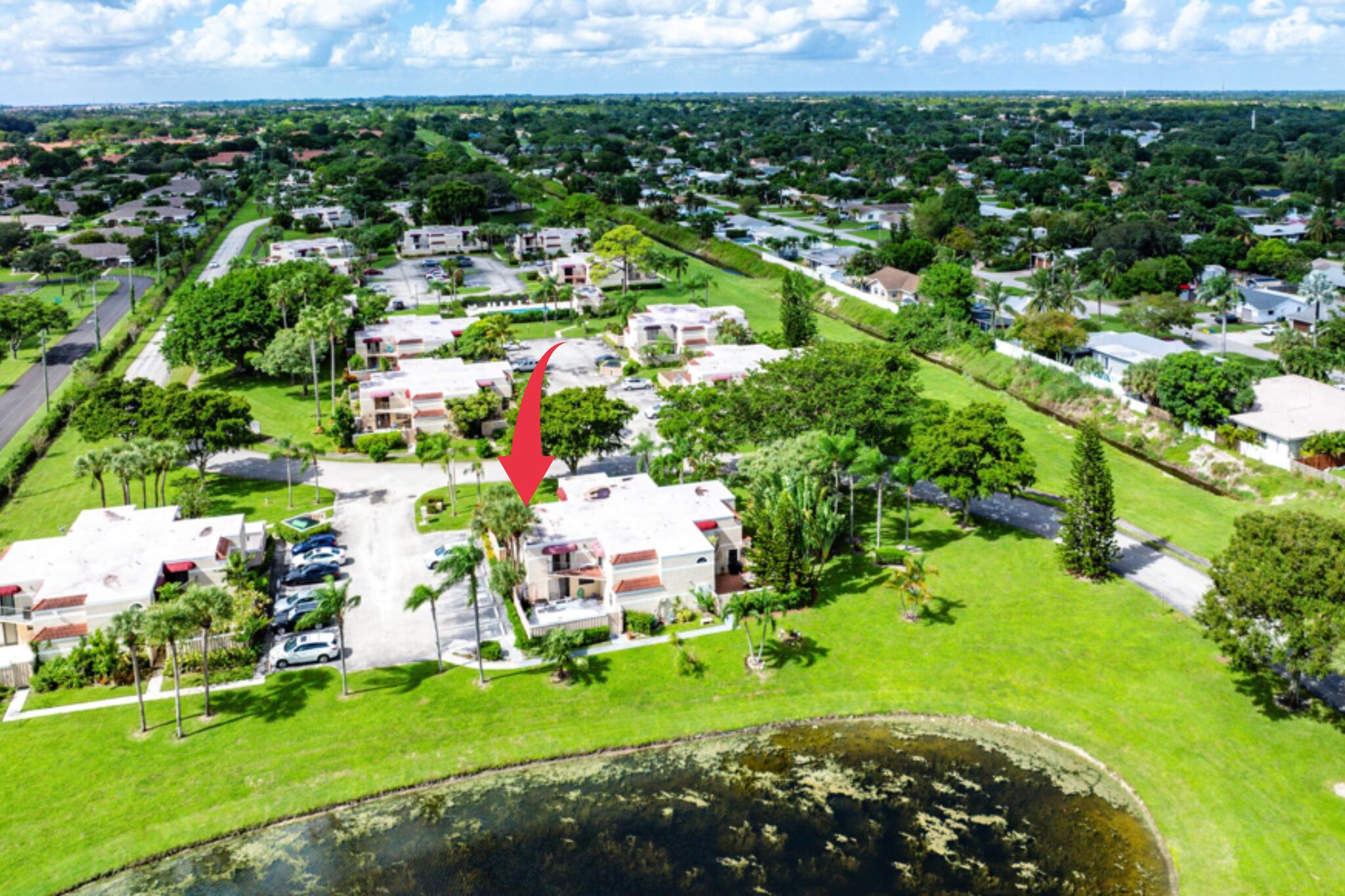3900 Village Drive, Unit D Delray Beach, FL 33445 - Photo 39 of 43 Arial view west facing