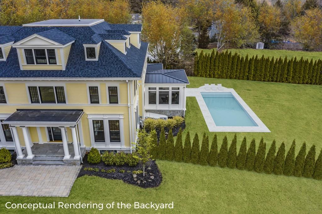 291 Emerson Road Lexington, MA 02420 - Photo 42 of 42 a aerial view of a house next to a big yard and large trees