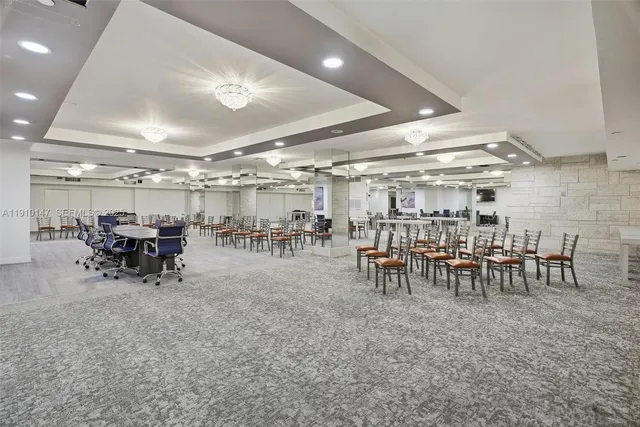 a view of a city and flower garden