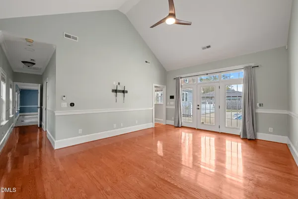a view of an entryway with a front door