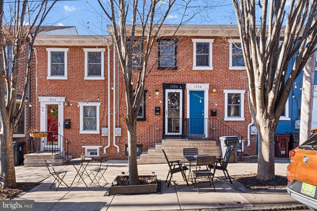 front view of a building with many windows