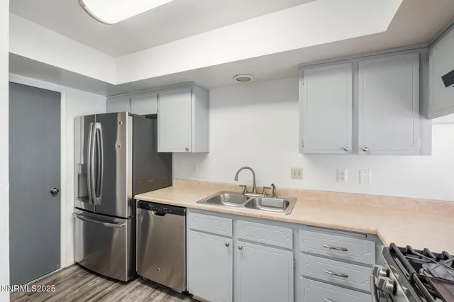 a view of a closet in the kitchen