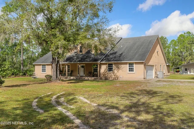 front view of a house with a outdoor space